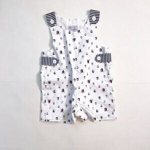 Florence Eiseman Printed Sailboat Romper, Size 12 Months